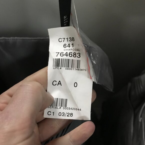 Knee-Length Chiffon Bridesmaids Dress, Charcoal Grey gray 1 Shoulder with Flower - Picture 2 of 4